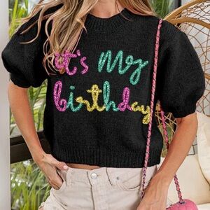 BiBi  wool blend birthday Black Sweater